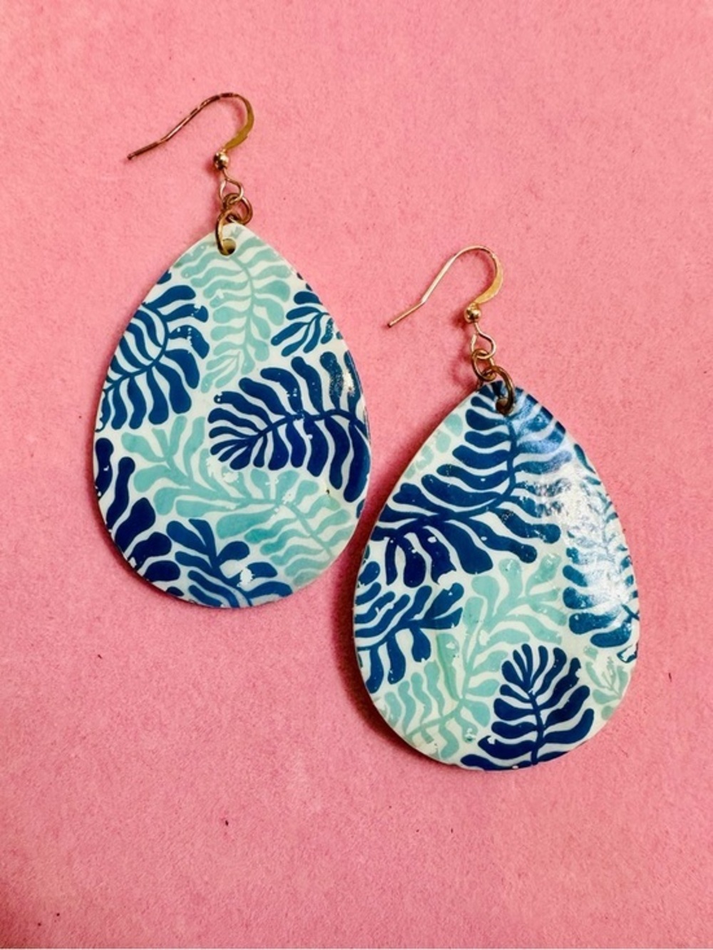 Blue Tropical Shell Earrings